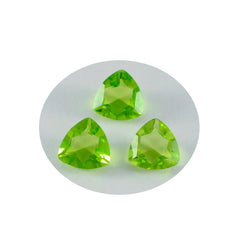 Riyogems 1PC Green Peridot CZ Faceted 14x14 mm Trillion Shape Good Quality Stone