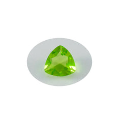 Riyogems 1PC Green Peridot CZ Faceted 15x15 mm Trillion Shape Nice Quality Gemstone