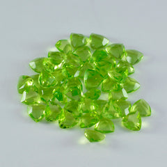 riyogems 1pc green peridot cz faceted 5x5 mm trillion shape beauty quality gems