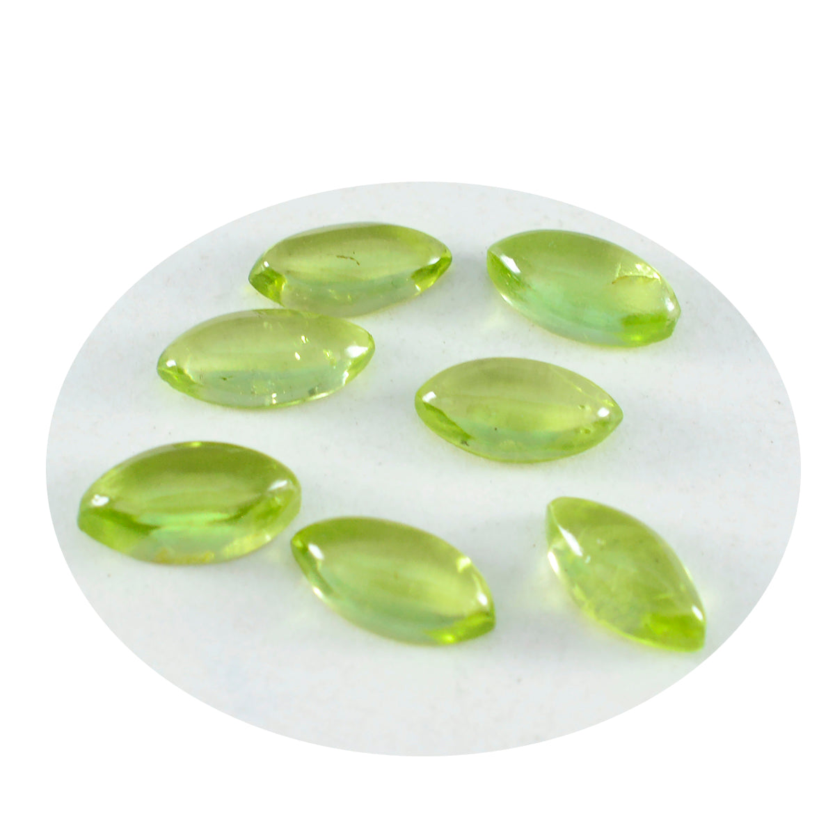 Riyogems, 1 pieza, cabujón de peridoto verde, 4x8mm, forma de marquesa, gemas sueltas de calidad atractiva