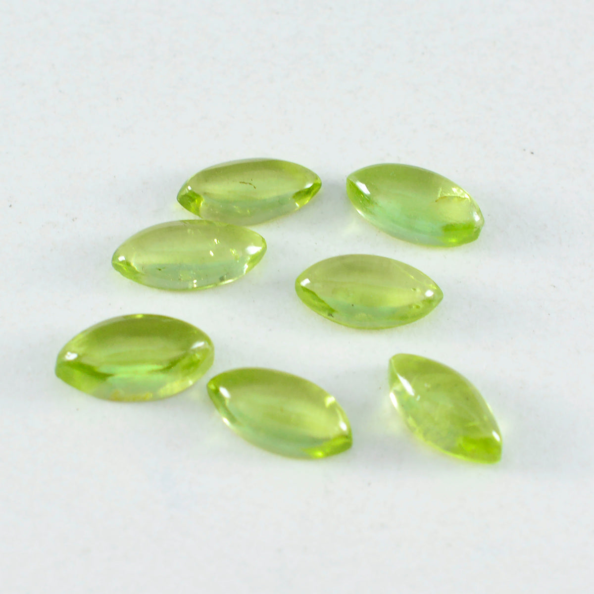 Riyogems, 1 pieza, cabujón de peridoto verde, 4x8mm, forma de marquesa, gemas sueltas de calidad atractiva
