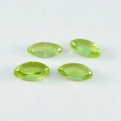 Riyogems 1PC Green Peridot Cabochon 5x10 mm Marquise Shape pretty Quality Loose Stone