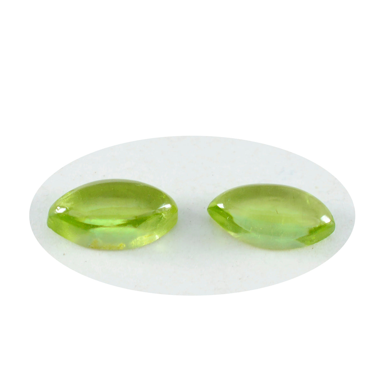 riyogems 1 st grön peridot cabochon 7x14 mm marquise form snygg kvalitetspärla