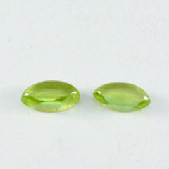 riyogems 1pc グリーン ペリドット カボション 7x14 mm マーキス形状の見栄えの良い品質の宝石