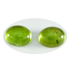 Riyogems 1 Stück grüner Peridot-Cabochon, 10 x 12 mm, ovale Form, verblüffende Qualitätsedelsteine