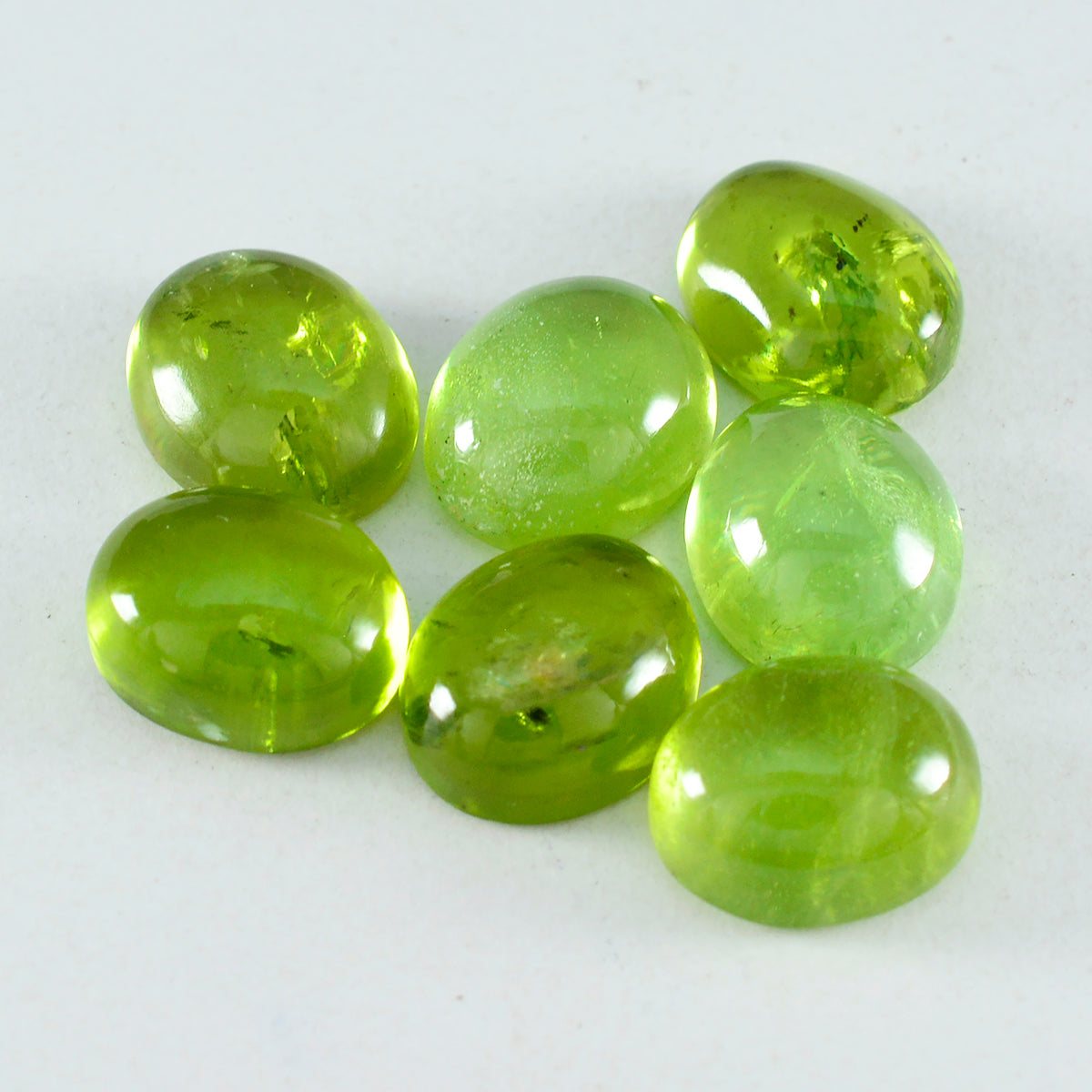 Riyogems 1 pieza cabujón de peridoto verde 10x12 mm forma ovalada gemas de calidad sorprendente
