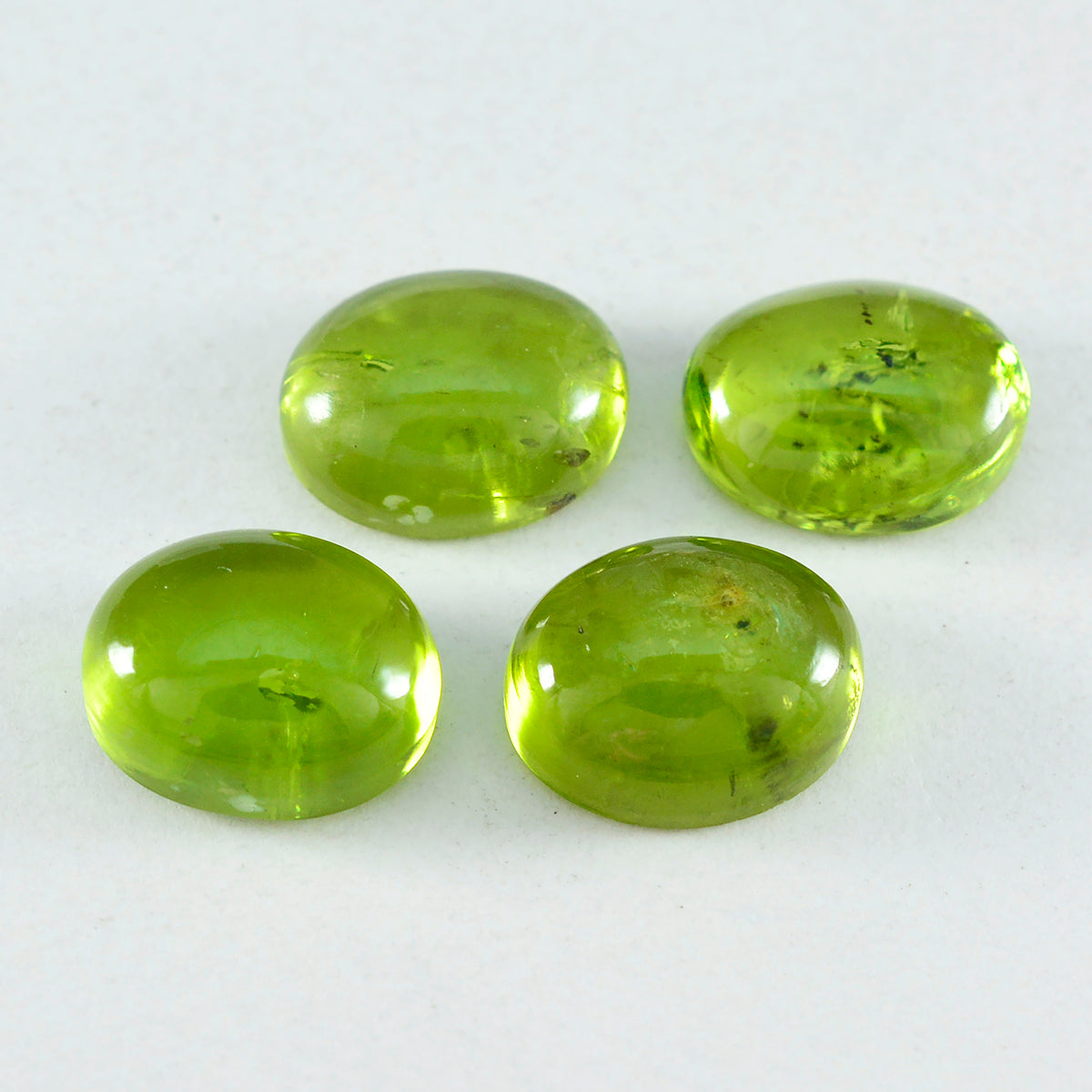 Riyogems 1 pieza cabujón de peridoto verde 10x14 mm forma ovalada piedra de maravillosa calidad