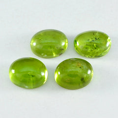 riyogems 1 st grön peridot cabochon 10x14 mm oval form underbar kvalitetssten