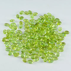 riyogems 1pc cabochon péridot vert 3x5 mm forme ovale pierre d'excellente qualité