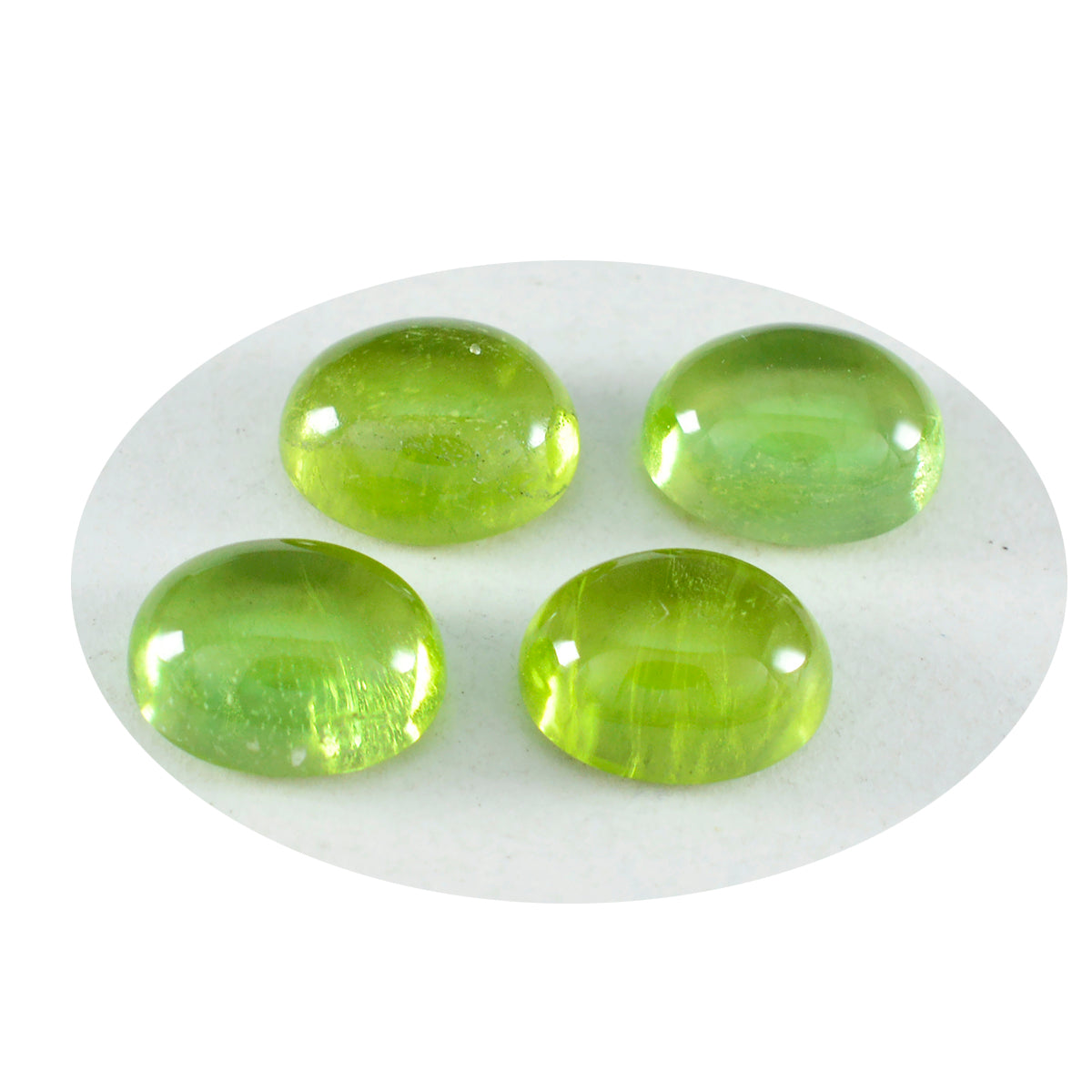 riyogems 1pc cabochon péridot vert 4x6 mm forme ovale jolie pierre précieuse de qualité