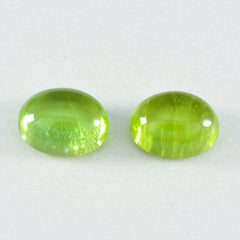 Riyogems 1 Stück grüner Peridot-Cabochon, 5 x 7 mm, ovale Form, erstaunliche Qualität, loser Edelstein