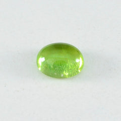 Riyogems 1 pc cabochon péridot vert 6x8 mm forme ovale belle qualité pierres précieuses en vrac