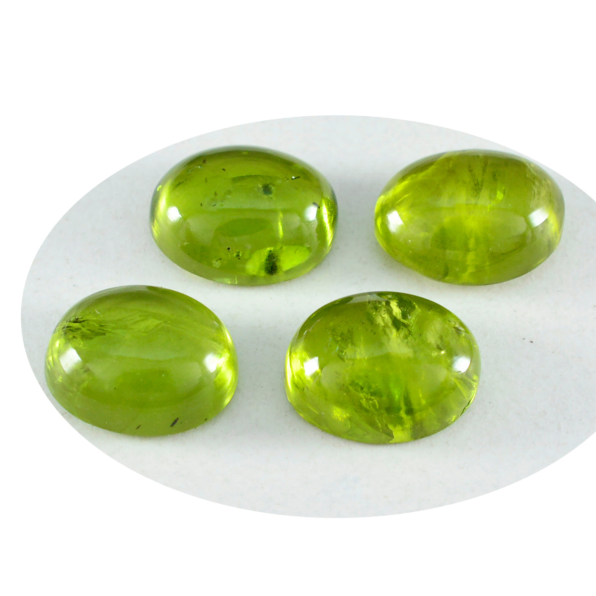 riyogems 1pc green peridot cabochon 7x9 mm oval shape handsome quality loose stone