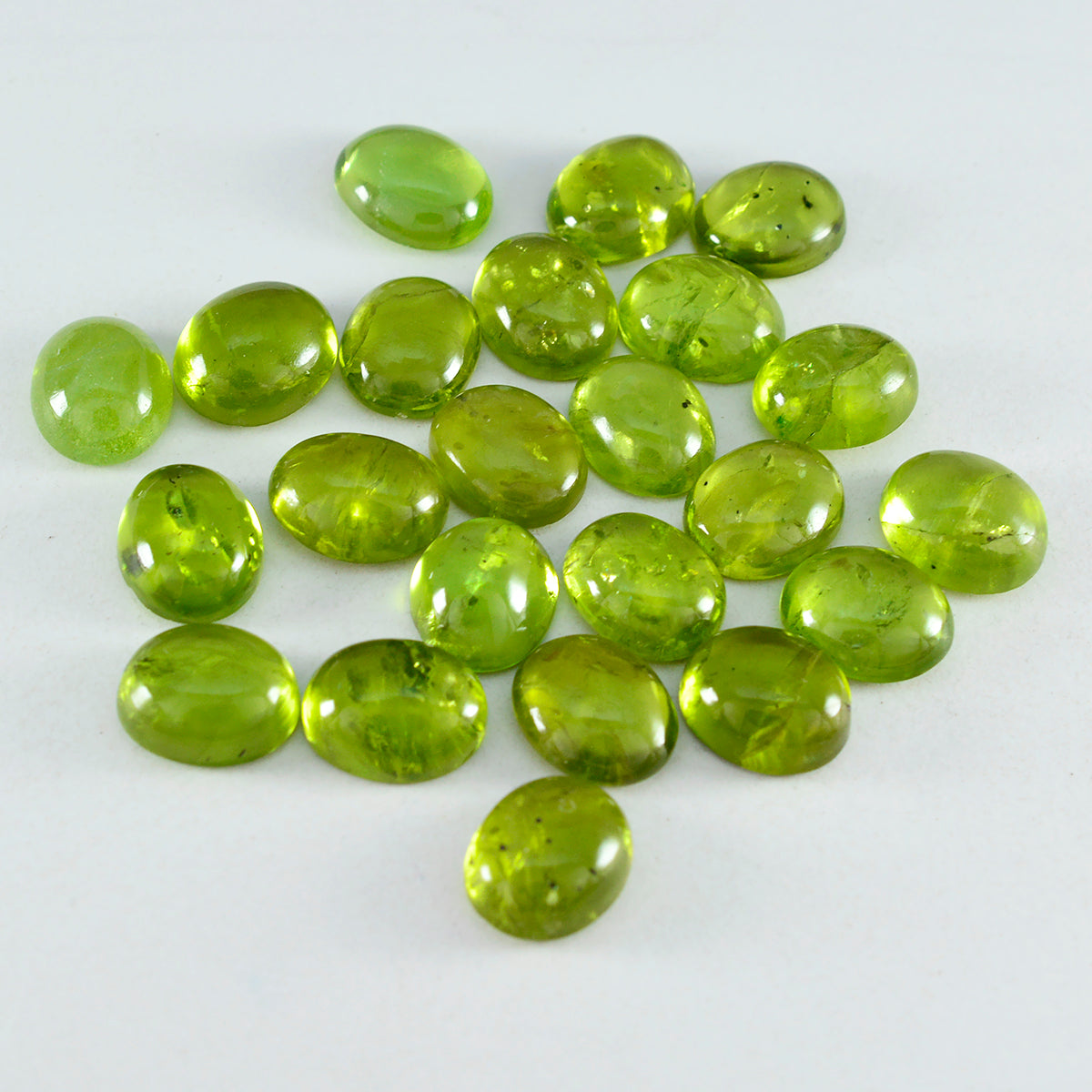 riyogems 1pc green peridot cabochon 7x9 mm oval shape handsome quality loose stone