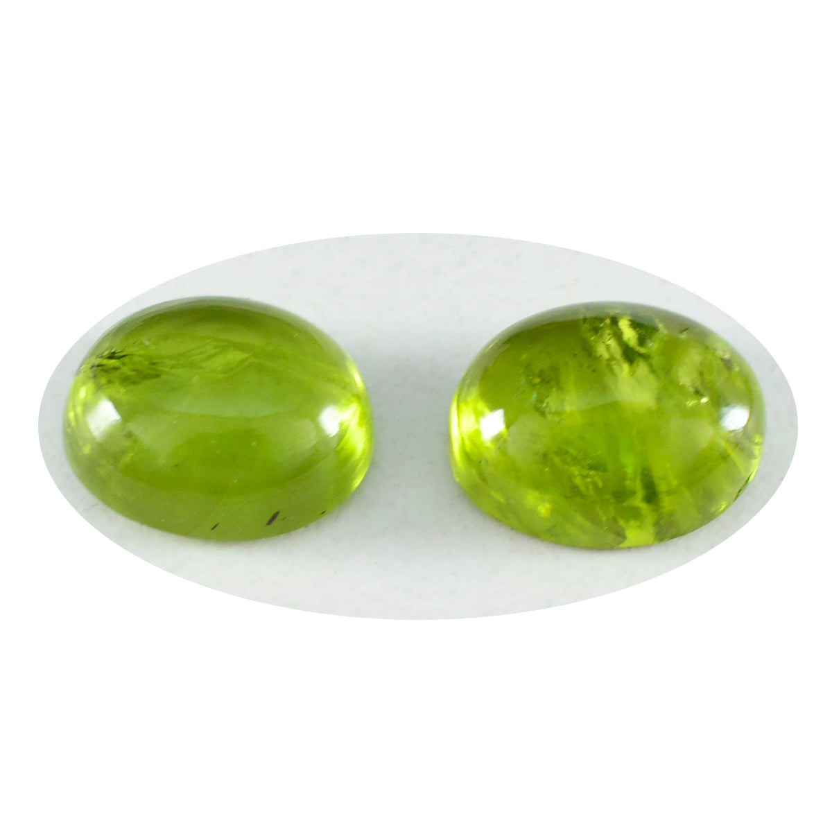 Riyogems 1PC groene peridot cabochon 8x10 mm ovale vorm geweldige kwaliteit losse edelsteen