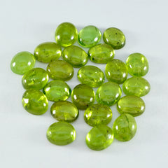 Riyogems 1PC groene peridot cabochon 8x10 mm ovale vorm geweldige kwaliteit losse edelsteen