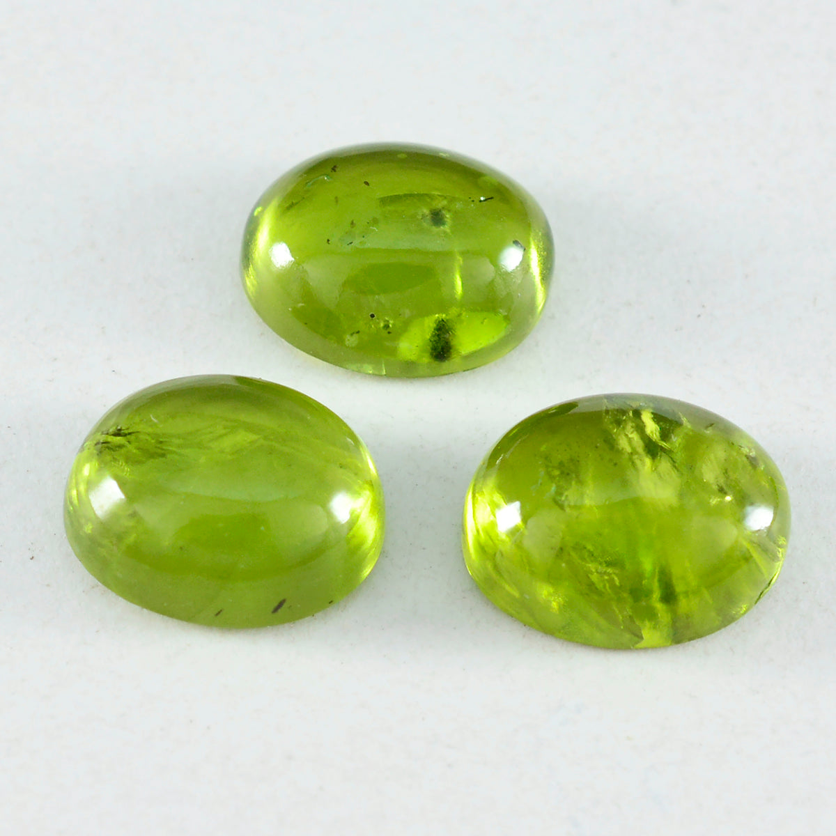riyogems 1pc cabochon péridot vert 9x11 mm forme ovale gemme de qualité fantastique