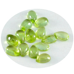 Riyogems 1PC Green Peridot Cabochon 5x7 mm Pear Shape awesome Quality Loose Gems
