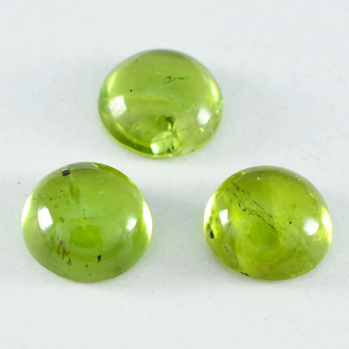 Riyogems 1 pieza cabujón de peridoto verde 11x11 mm forma redonda piedra de calidad atractiva