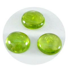 riyogems 1pc グリーン ペリドット カボション 14x14 mm ラウンド形状の見栄えの良い品質のルース宝石