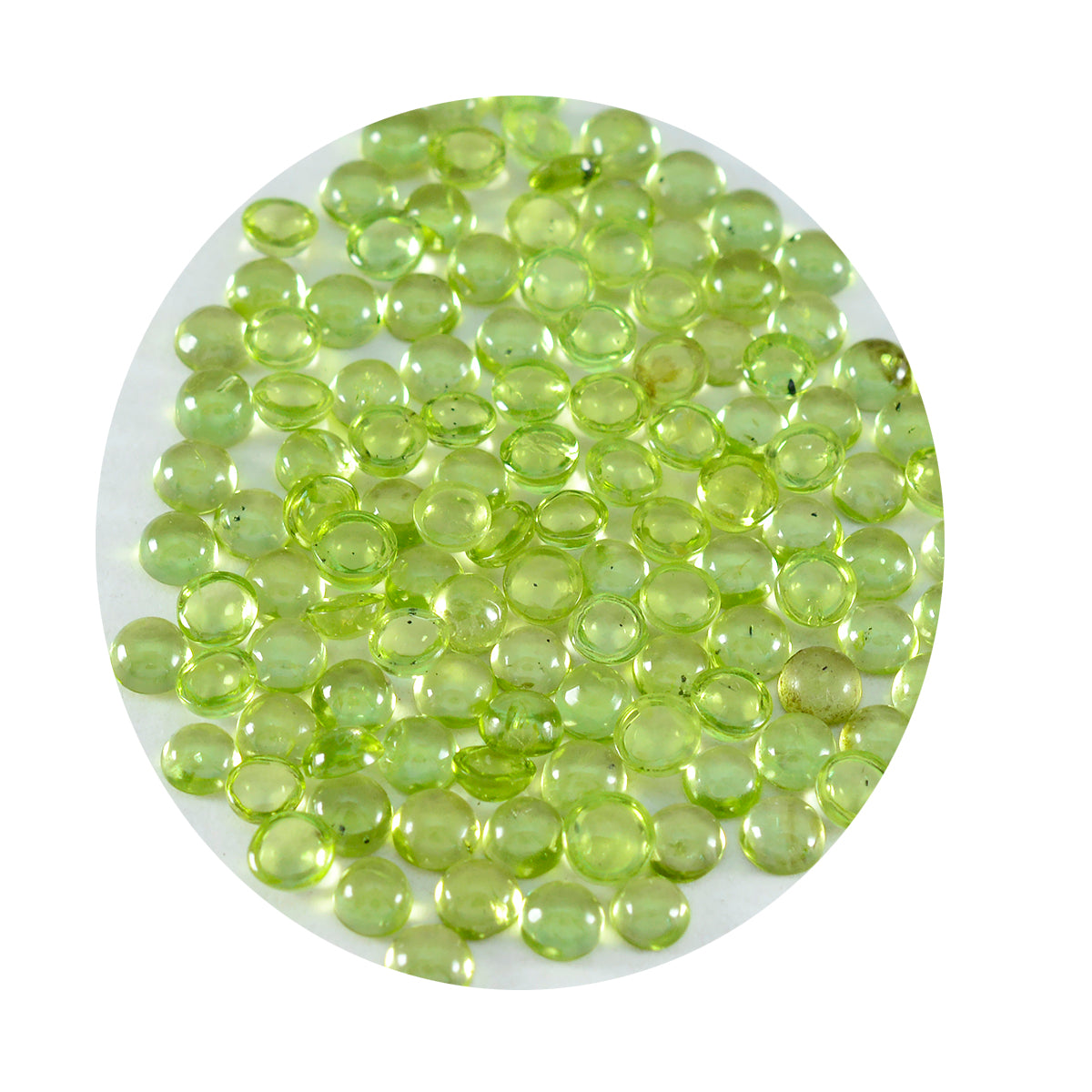 riyogems 1 pezzo di peridoto verde cabochon 3x3 mm di forma rotonda, pietra di qualità aa