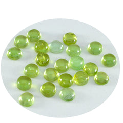 riyogems 1шт зеленый перидот кабошон 4x4 мм круглая форма драгоценный камень качества ААА