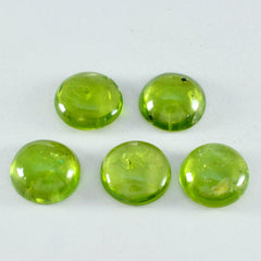 Riyogems 1PC Green Peridot Cabochon 8x8 mm Round Shape Good Quality Loose Gemstone