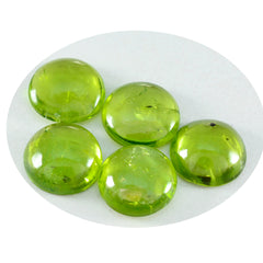 riyogems 1 st grön peridot cabochon 9x9 mm rund form fin kvalitets pärla