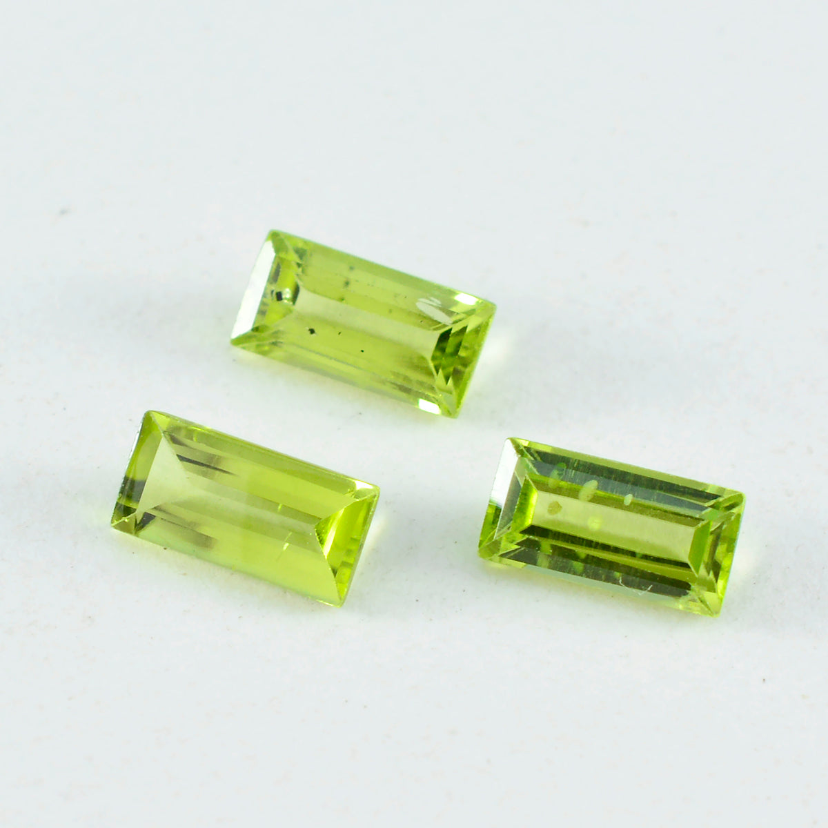 Riyogems 1PC Genuine Green Peridot Faceted 6x12 mm  Baguette Shape attractive Quality Gems