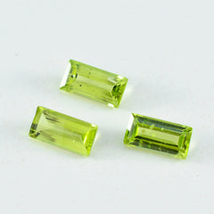 riyogems 1pc 本物のグリーン ペリドット ファセット 6x12 mm バゲット形状の魅力的な品質の宝石
