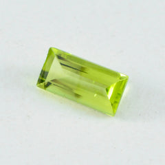 Riyogems 1PC Real Green Peridot Faceted 8x16 mm  Baguette Shape handsome Quality Gemstone