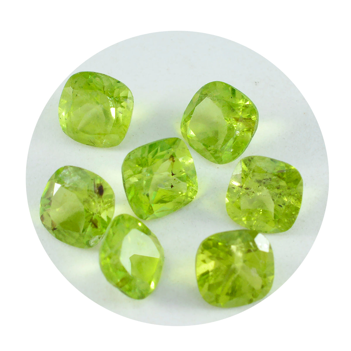 riyogems 1pc genuine green peridot faceted 4x4 mm cushion shape good looking quality loose gem