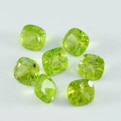 riyogems 1pc genuine green peridot faceted 4x4 mm cushion shape good looking quality loose gem