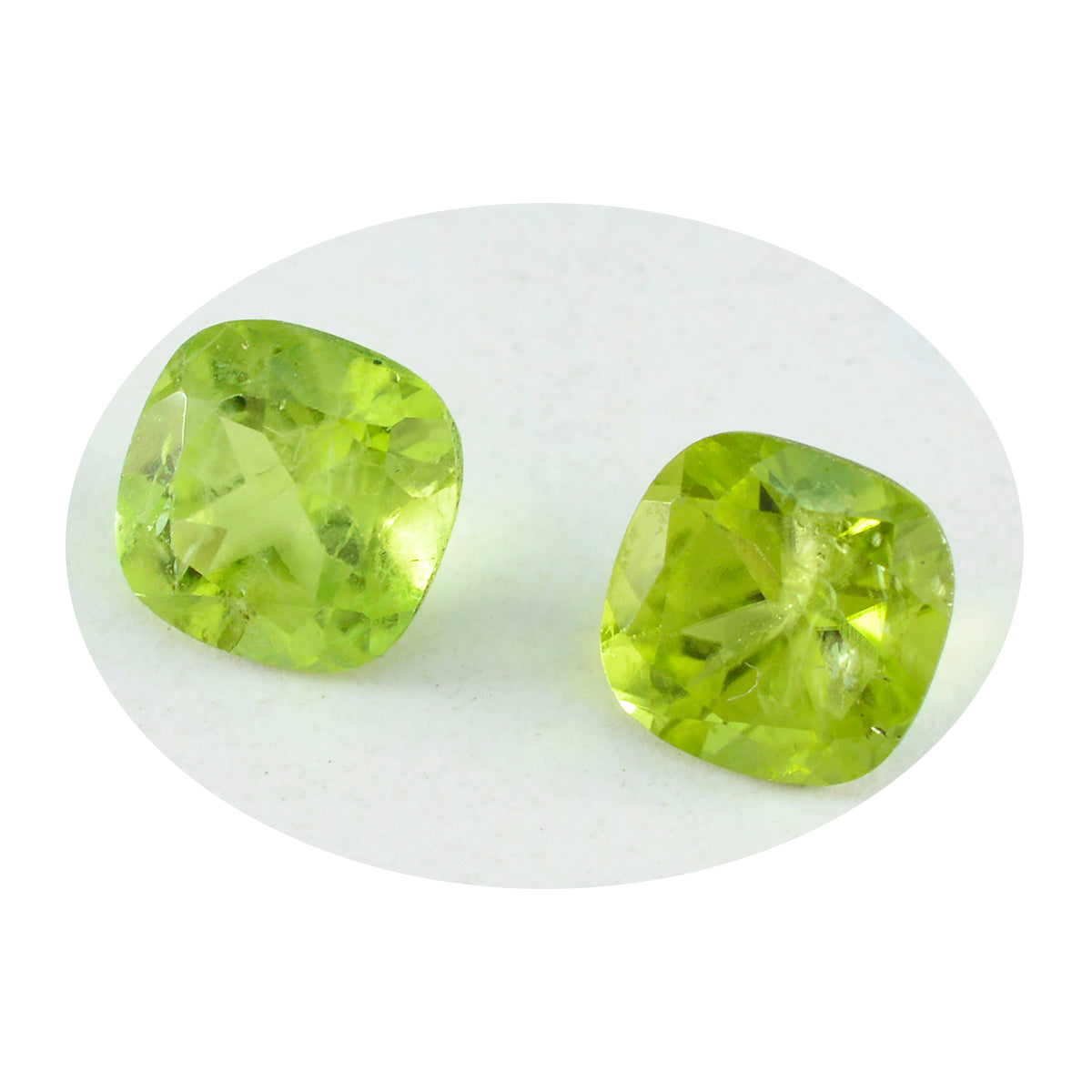 riyogems 1pc genuine green peridot faceted 7x7 mm cushion shape pretty quality loose gemstone