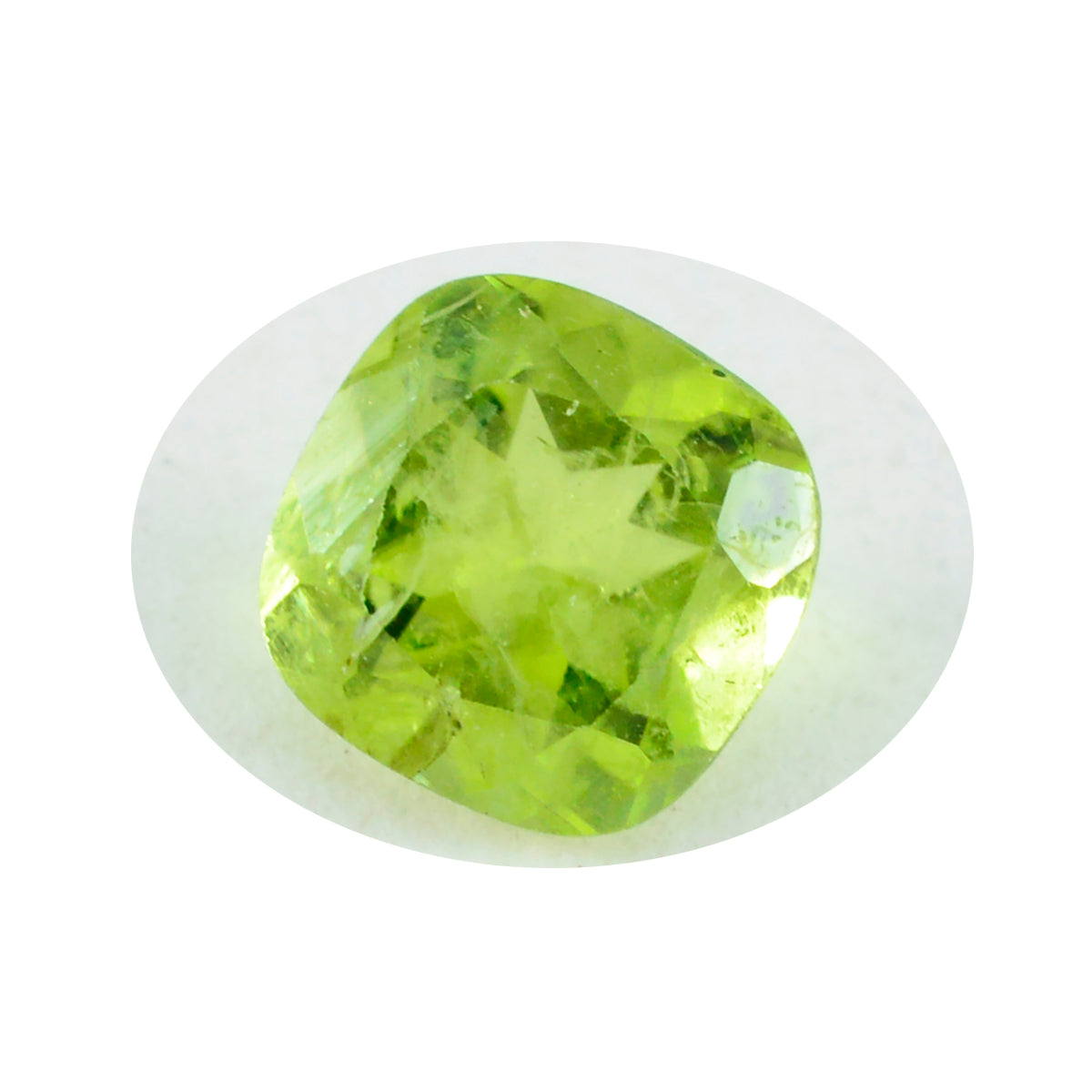 riyogems 1pc natural green peridot faceted 8x8 mm cushion shape astonishing quality gem