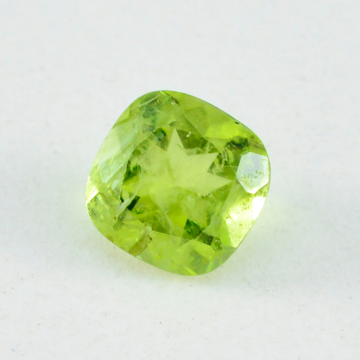 riyogems 1pc natural green peridot faceted 8x8 mm cushion shape astonishing quality gem