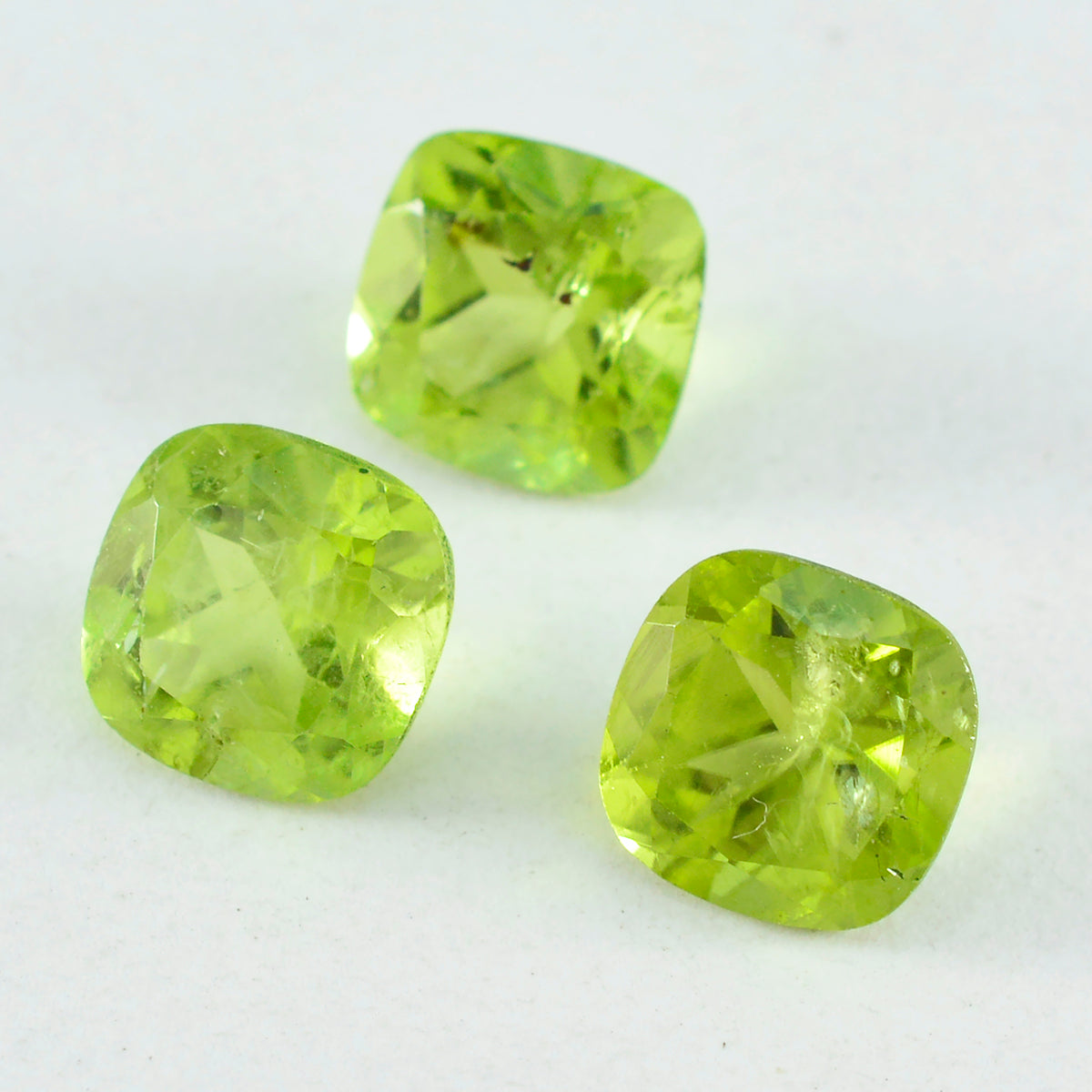 riyogems 1pc real green peridot faceted 9x9 mm cushion shape lovely quality gems