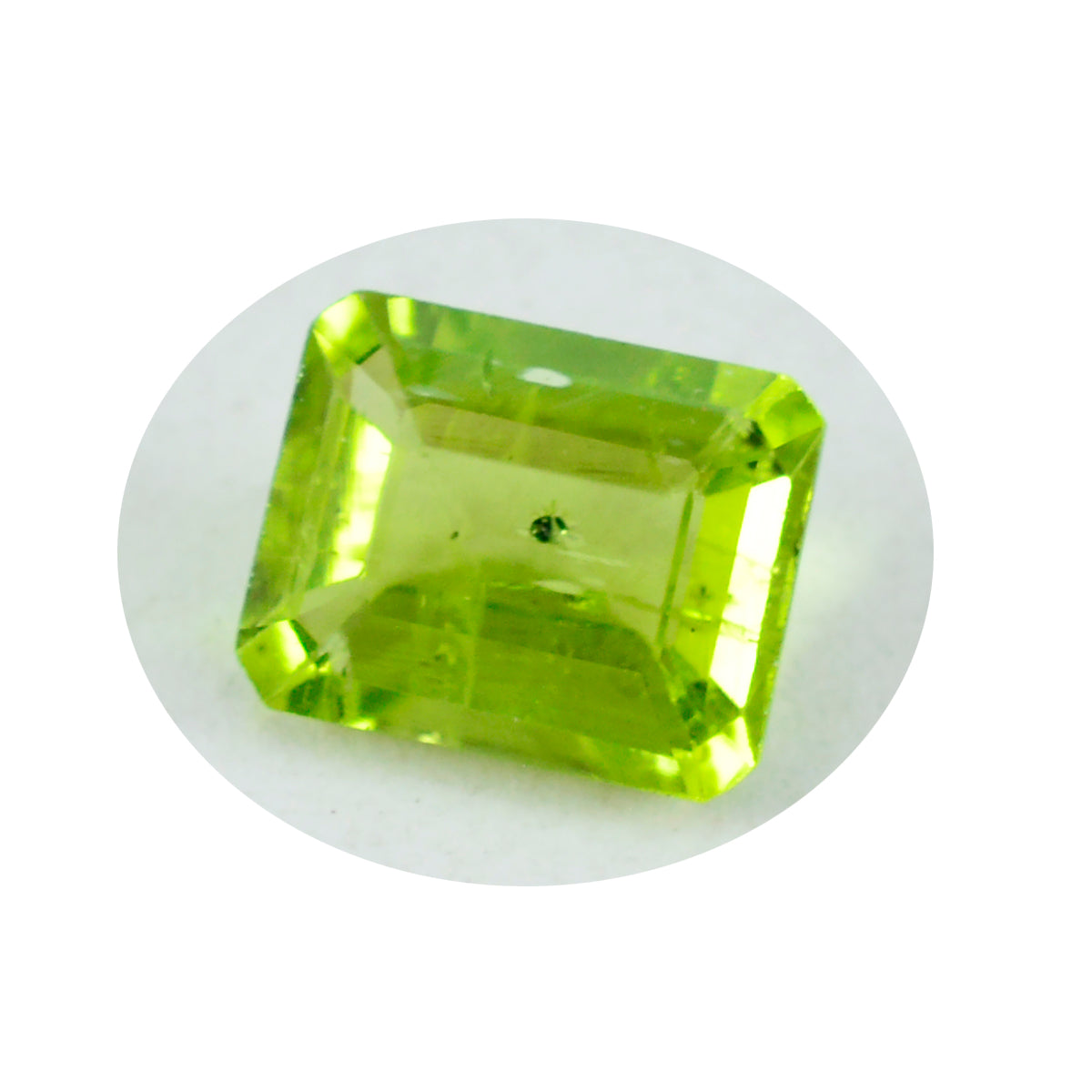 riyogems 1pc 本物のグリーン ペリドット ファセット 10x12 mm 八角形の素晴らしい品質の宝石
