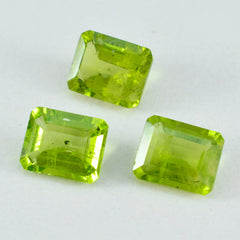 Riyogems 1 pièce véritable péridot vert à facettes 10x12mm forme octogonale gemme de superbe qualité