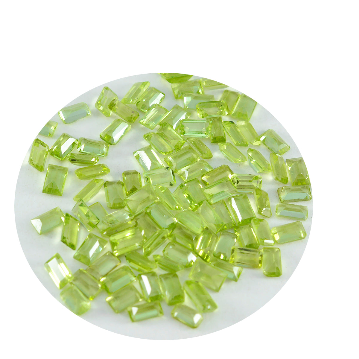 Riyogems 1PC echte groene peridot gefacetteerde 3X5 mm achthoekige vorm knappe kwaliteitssteen