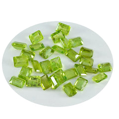 riyogems 1 st naturlig grön peridot fasetterad 4x6 mm oktagon form högkvalitativ ädelsten