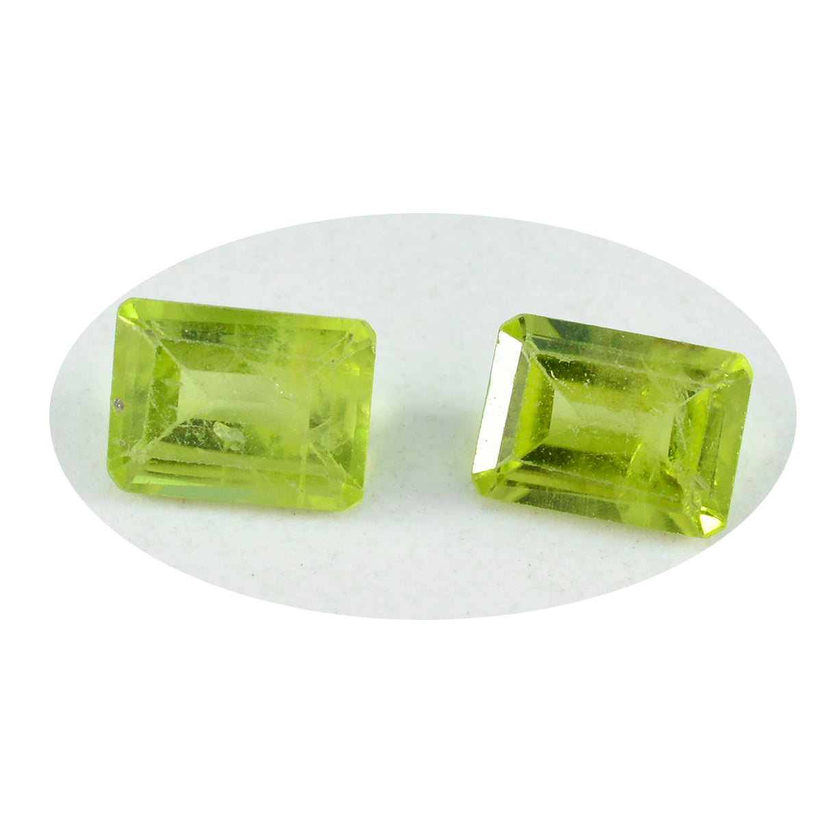 Riyogems 1PC Genuine Green Peridot Faceted 6X8 mm Octagon Shape startling Quality Loose Gems