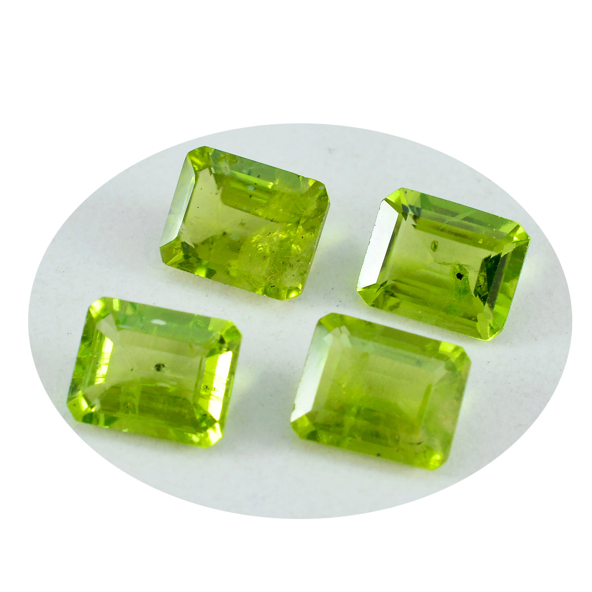riyogems 1 st naturlig grön peridot fasetterad 7x9 mm oktagonform underbar kvalitet lös sten