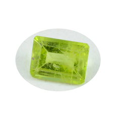 Riyogems 1pc véritable péridot vert à facettes 8x10mm forme octogonale qualité douce pierre précieuse en vrac