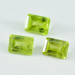 riyogems 1pc リアル グリーン ペリドット ファセット 8x10 mm 八角形の甘い品質のルース宝石