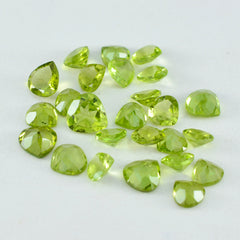 riyogems 1pc real green peridot faceted 5x5 mm heart shape beauty quality stone