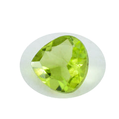 Riyogems 1PC Genuine Green Peridot Faceted 9x9 mm Heart Shape AA Quality Loose Stone