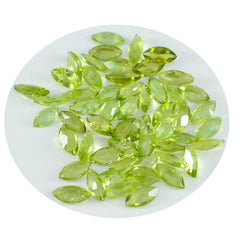 Riyogems 1PC Natural Green Peridot Faceted 3x6 mm Marquise Shape AAA Quality Loose Gemstone