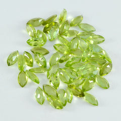 Riyogems 1PC Natural Green Peridot Faceted 3x6 mm Marquise Shape AAA Quality Loose Gemstone
