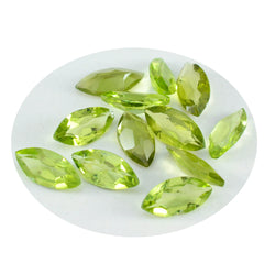 Riyogems 1PC Real Green Peridot Faceted 4x8 mm Marquise Shape A+ Quality Gem
